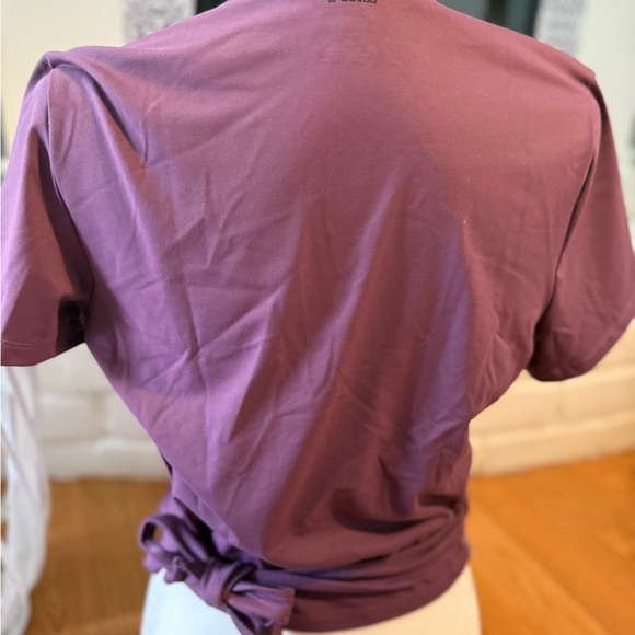 PINK Victoria's Secret Purple Wrap Blouse Short Sleeve - Picture 5 of 6
